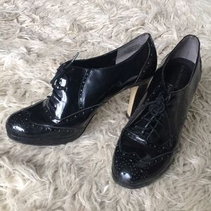 Enzo Angiolini Black Patent Oxford 4” Heels